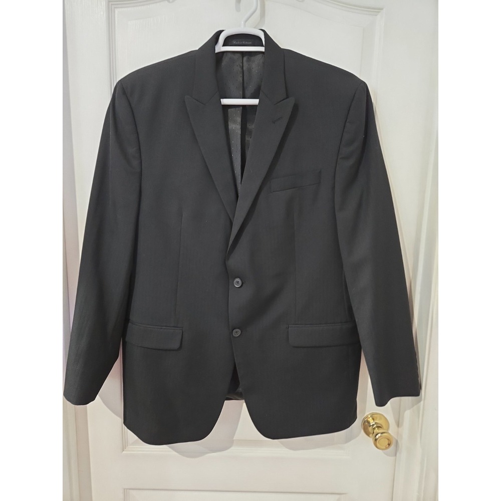 Men's Collection by Michael Strahan Black Wool Blend Modern Fit Suit Jacket 44L